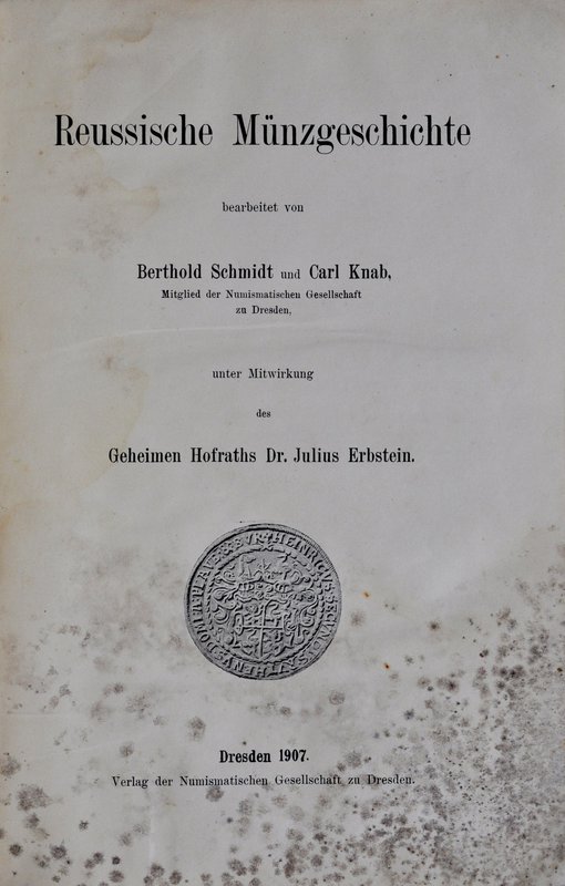 Schmidt B., Reussische Münzgeschichte, Dresden 1907.
 Bardzo dobrze zachowana p...