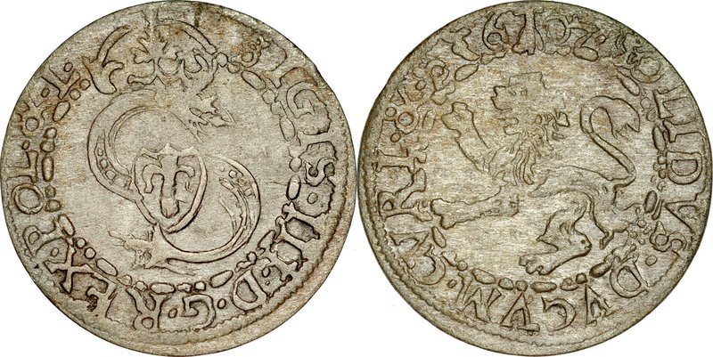 Kurlandia, Wilhelm Kettler 1596-1616, Szeląg 1607, Mitawa.
 Kop. 4021, Gerb. 2....