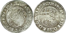 Zakon Kawalerów Mieczowych, Henryk von Galen 1551-1557 i Wilhelm von Brandenburg 1551-1556, 1/2 marki 1554, Ryga.
