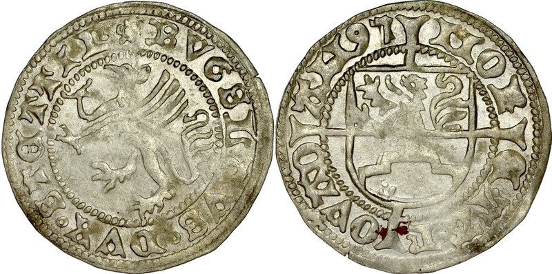 Pomorze, Bogusław X 1478-1523, Szeląg 1497, Dąbie.
 Kop. 4168, Dbg.P 385, piękn...