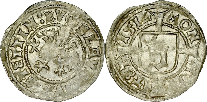 Pomorze, Bogusław X 1478-1523, Wit 1517, Szczecin.
 Kop. 4151, Dbg.P 427, połys...