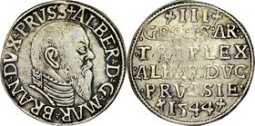 Prusy Książęce, Albrecht Hohenzollern 1525-1568, Trojak 1544, Królewiec.