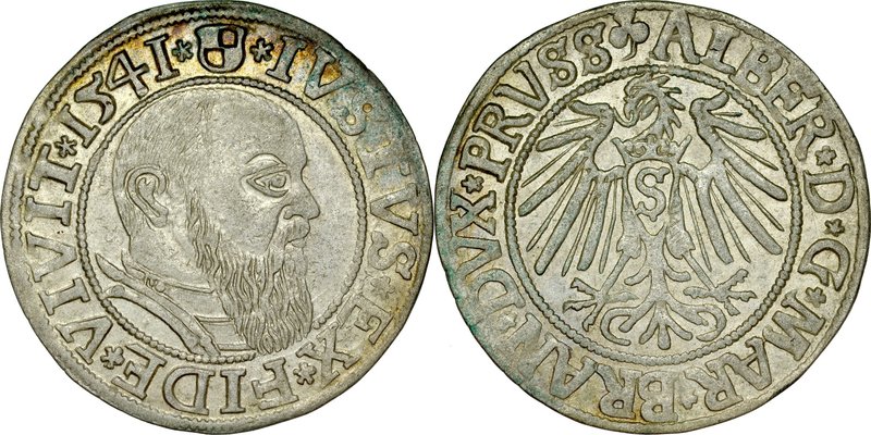 Prusy Książęce, Albrecht Hohenzollern 1525-1568, Grosz 1541, Królewiec.
 Kop. 3...
