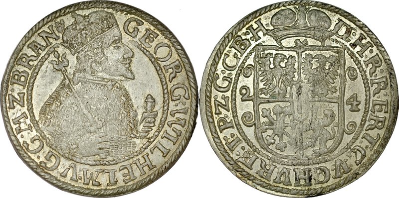 Prusy Książęce, Jerzy Wilhelm 1619-1640, Ort 1624, Królewiec.
 Kop. 3917, ładny...