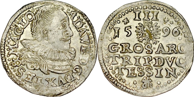 Śląsk, Księstwo Cieszyńskie, Adam Wacław 1579-1617, Trojak 1596, Cieszyn.
 Kop....