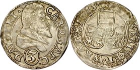 Śląsk, Księstwo Nyskie Biskupów Wrocławskich, Karol Austriacki 1608-1624, 3 krajcary 1615, Nysa.