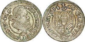 Śląsk, Księstwo Ziębicko-Oleśnickie, Karol II 1587-1617, 3 krajcary 1614, Oleśnica.