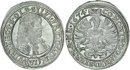 Śląsk, Księstwo Wirtembersko-Oleśnickie, Sylwiusz Fryderyk 1668-1697, VI krajcarów 1674, Oleśnica.