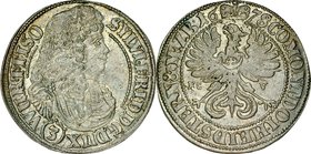 Śląsk, Księstwo Wirtembersko-Oleśnickie, Sylwiusz Fryderyk 1668-1697, 3 krajcary 1678, Oleśnica.