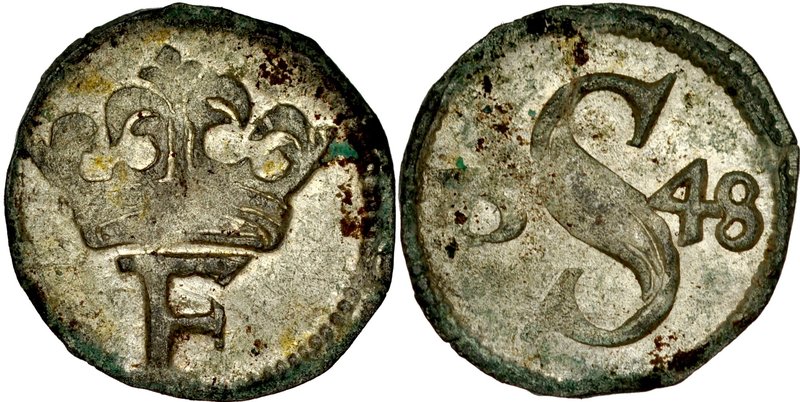 Śląsk, Ferdynand I 1527-1564, Halerz 1548, Wrocław.
 Kop. 9094, FuS 23, ponadpr...