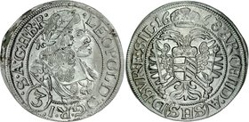 Śląsk, Leopold I 1657-1705, 3 krajcary 1668, Wrocław.