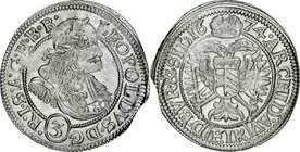 Śląsk, Leopold I 1657-1705, 3 krajcary 1674, Opole.
