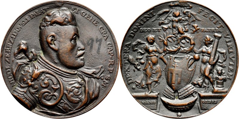 Medal magnacki Mikołaja Zebrzydowskiego z 1619 roku
 Av.: Popiersie magnata w z...