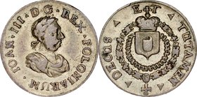 Medalik autorstwa Jana Leherra wybity w 1675 roku z okazji nadania królowi francuskich orderów Św. Ducha i Św. Michała.