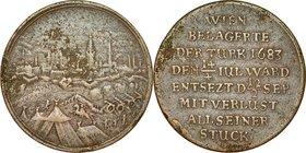 Medal z 1683 roku wybity na pamiątkę Odsieczy Wiedeńskiej.