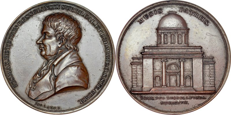 Medal 1817 autorstwa J. Lang’a, upamiętniający przekazanie na dobra publiczne bi...