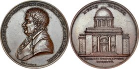 Medal 1817 autorstwa J. Lang’a, upamiętniający przekazanie na dobra publiczne biblioteki Ossolińskich we Lwowie.