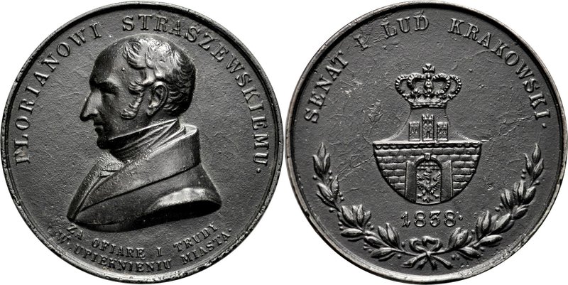 Medal 1838, autorstwa I D. Boehma, poświęcony Florianowi Straszewskiemu, burmist...
