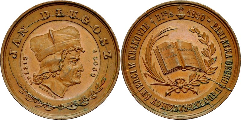 Medal autorstwa W. Głowackiego z 1880 r. wybity z okazji 400-lecia śmierci Jana ...