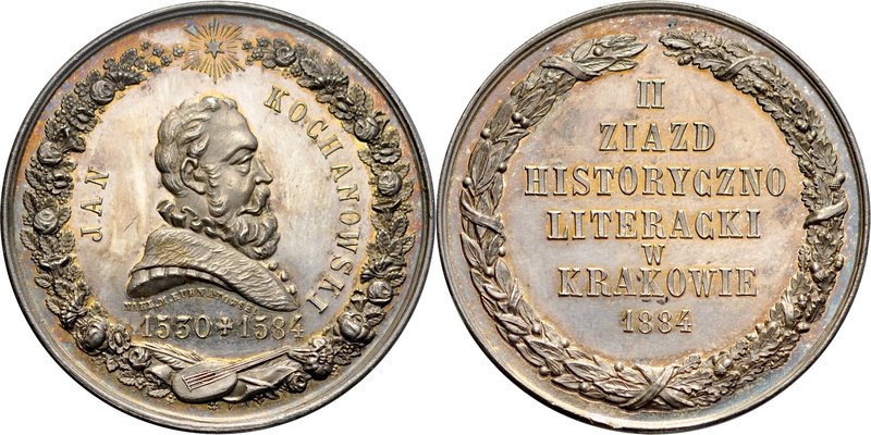 Medal wybity nakładem M Kurnatowskiego w 1884 z okazji II Zjazdu Historyczno-Lit...