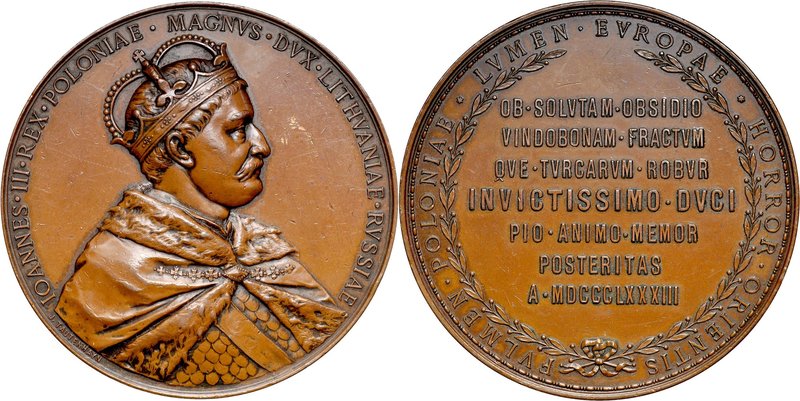 Medal wybity w 1883 roku na pamiątkę 200-lecia Odsieczy Wiedeńskiej.
 Av.: Popi...