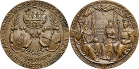 Medal autorstwa W. Trojanowskiego wybity w 1900 roku z okazji jubileuszu Uniwersytetu Jagiellońskiego.
