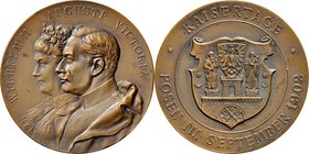 Medal z 1902 roku wybity nakładem Poznańskiego Towarzystwa Numizmatycznego z okazji dni cesarskich w Poznaniu.