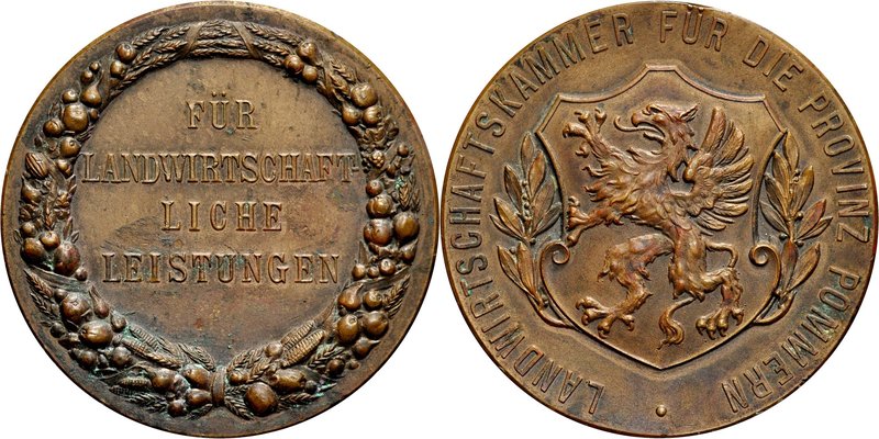 Medal nagrodowy ok. 1900, za osiągnięcia w rolnictwie w Prowincji Pomorskiej.
 ...