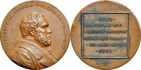 Medal z 1913 roku, autorstwa Cz. Makowskiego i J. Chylińskiego poświęcony 50-leciu reform Aleksandra Wielopolskiego.