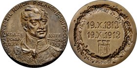 Medal autorstwa Konstantego Laszczki z 1913 r., wybity na 100. rocznicę śmierci księcia Józefa Poniatowskiego.