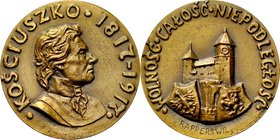 Medal sygnowany K. Żmigrodzki z 1917 roku, wybity w stulecie śmierci Tadeusza Kościuszki, RR.
