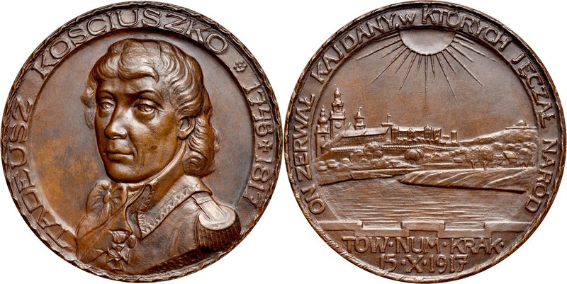 Medal autorstwa Jana Wysockiego z 1917 roku, wybity w setna rocznicę śmierci Tad...