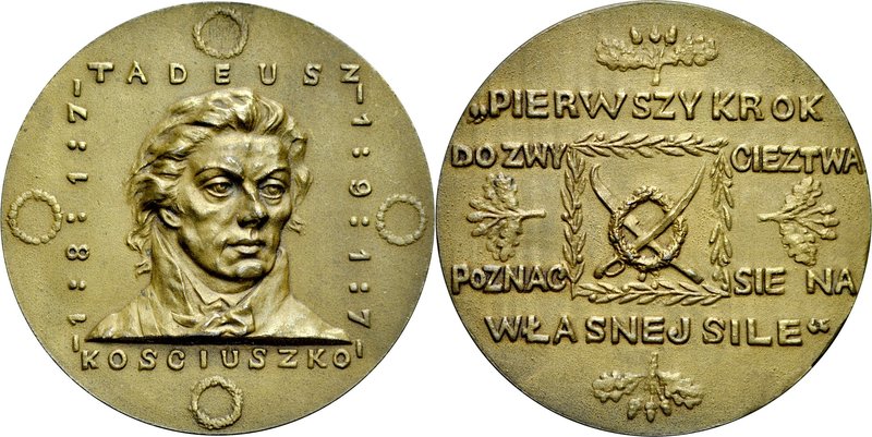 Medal autorstwa Konstantego Laszczki z 1917 roku poświęcony Tadeuszowi Kościuszc...