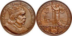 Medal autorstwa J. Wysockiego, wybity w 1925 roku z okazji 900 rocznicy koronacji Bolesława Chrobrego.