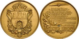 Medal autorstwa Rudolfa Mękickiego z 1934 r. poświęcony pilotowi Jerzemu Bajanowi.