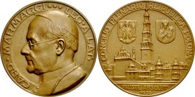 Medal z 1936 roku, autorstwa J. Wysockiego poświęcony legatowi papieskiemu, kardynałowi Franciszkowi Marmagg.