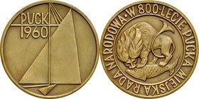 Medal autorstwa I. Popina z 1960 roku, poświęcona 800-leciu miast Pucka.