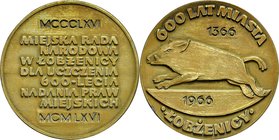 Medal z 1966 roku wybity dla uczczenia 600-lecia miasta Łobżenicy.