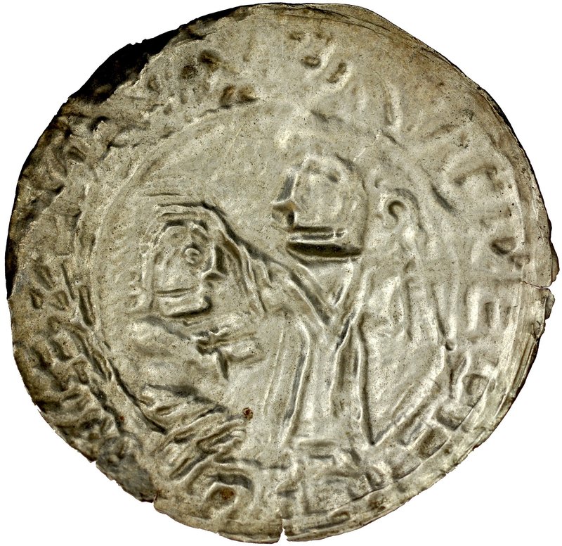 Bolesław III Krzywousty 1107-1138, Brakteat pokutniczy, Av.: Św. Wojciech błogos...