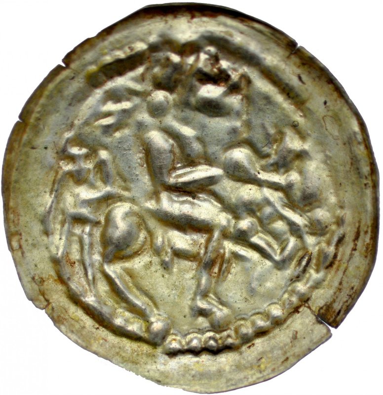 Mieszko III 1138-1202, Brakteat łaciński, Av.: Książę na koniu, RR.
 Kop. 69 R4...