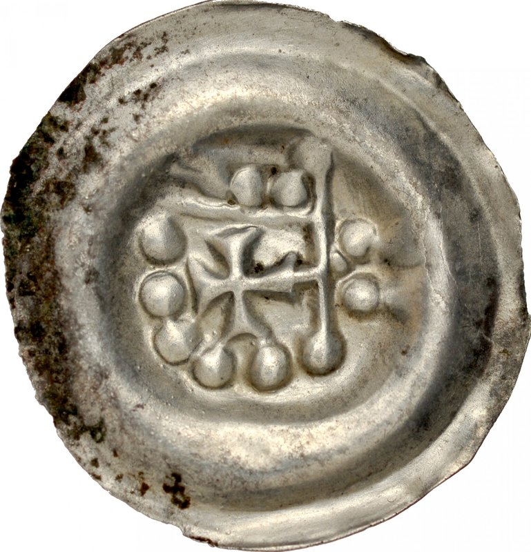 Pomorze Wschodnie, Świątopełk II Wielki 1217-1266, Brakteat guziczkowy, Av.: Ram...