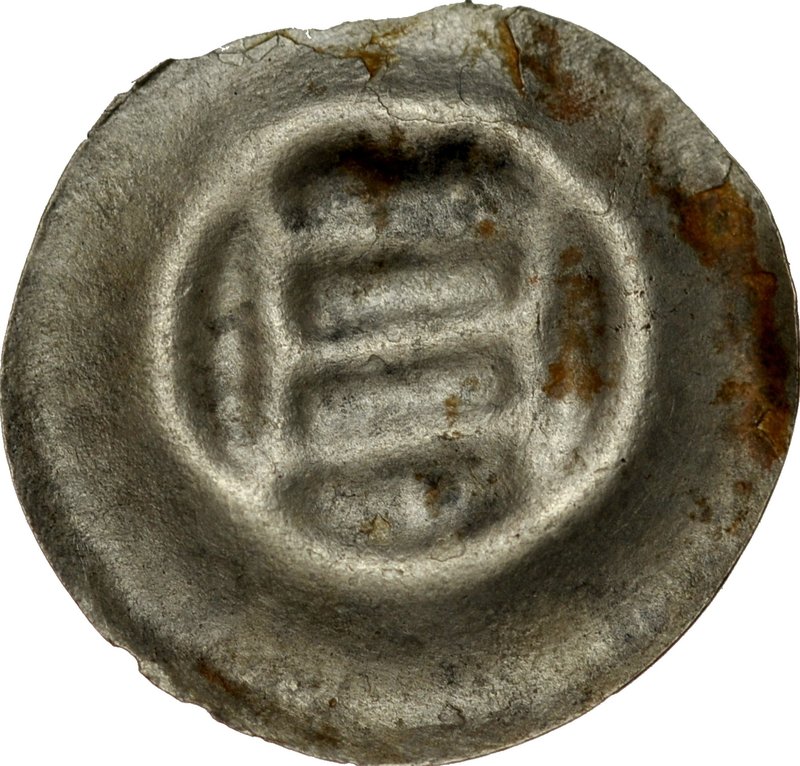 Brakteat guziczkowy II poł. XIII w., Mazowsze?, Kujawy?, koniec XIII w., Av.: Ro...