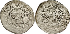 Władysław Jagiełło 1386-1434, Półgrosz, Kraków, Av.: Korona, pod nią litery AS, Rv.: Orzeł jagielloński.