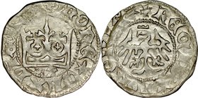 Władysław Jagiełło 1386-1434, Półgrosz, Kraków, Av.: Korona, pod nią litery SA, Rv.: Orzeł jagielloński.