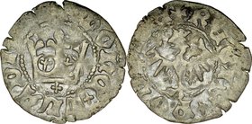 Władysław Jagiełło 1386-1434, Półgrosz, Kraków, Av.: Korona, pod nią krzyżyk, Rv.: Orzeł jagielloński.