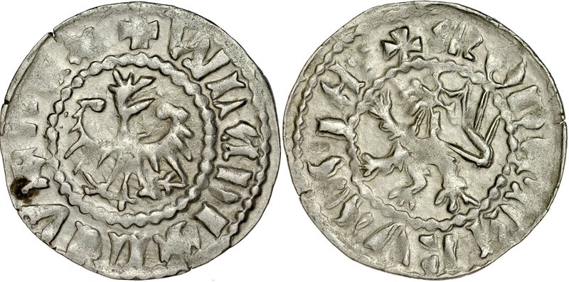 Władysław Jagiełło 1386-1434, Kwartnik ruski, Av.: Orzeł, RV.: Lew.
 Kop 3065, ...