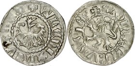 Władysław Jagiełło 1386-1434, Kwartnik ruski, Av.: Orzeł, RV.: Lew.