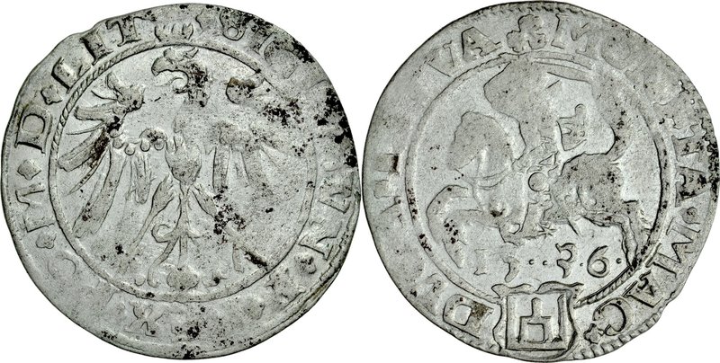 Zygmunt I Stary 1506-1548, Grosz 1536, Wilno, RRR.
 Kop. 3190, Ivanauskas -, Gu...