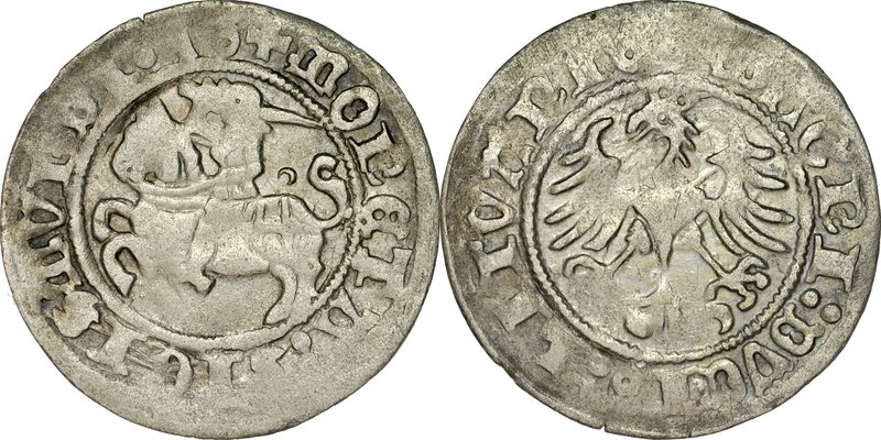 Zygmunt I Stary 1506-1548, Półgrosz 1516, Wilno.
 Kop. 3144, Ivanauskas 1S131-4...