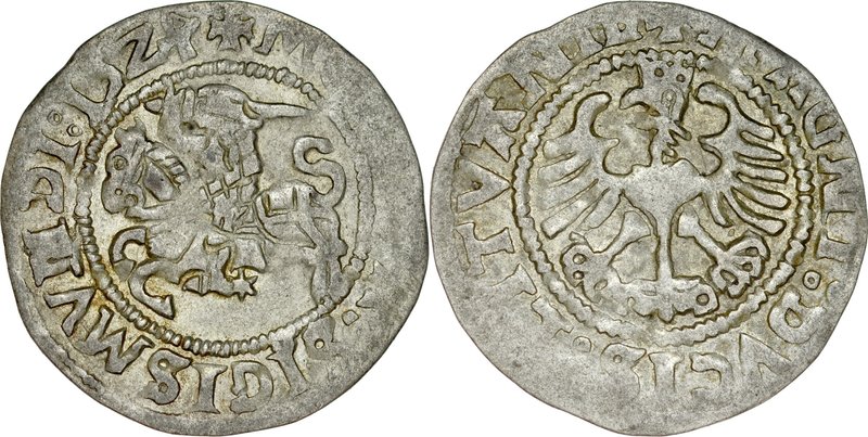 Zygmunt I Stary 1506-1548, Półgrosz 1524, Wilno.
 Kop. 3170 R3, Ivanauskas 1S31...